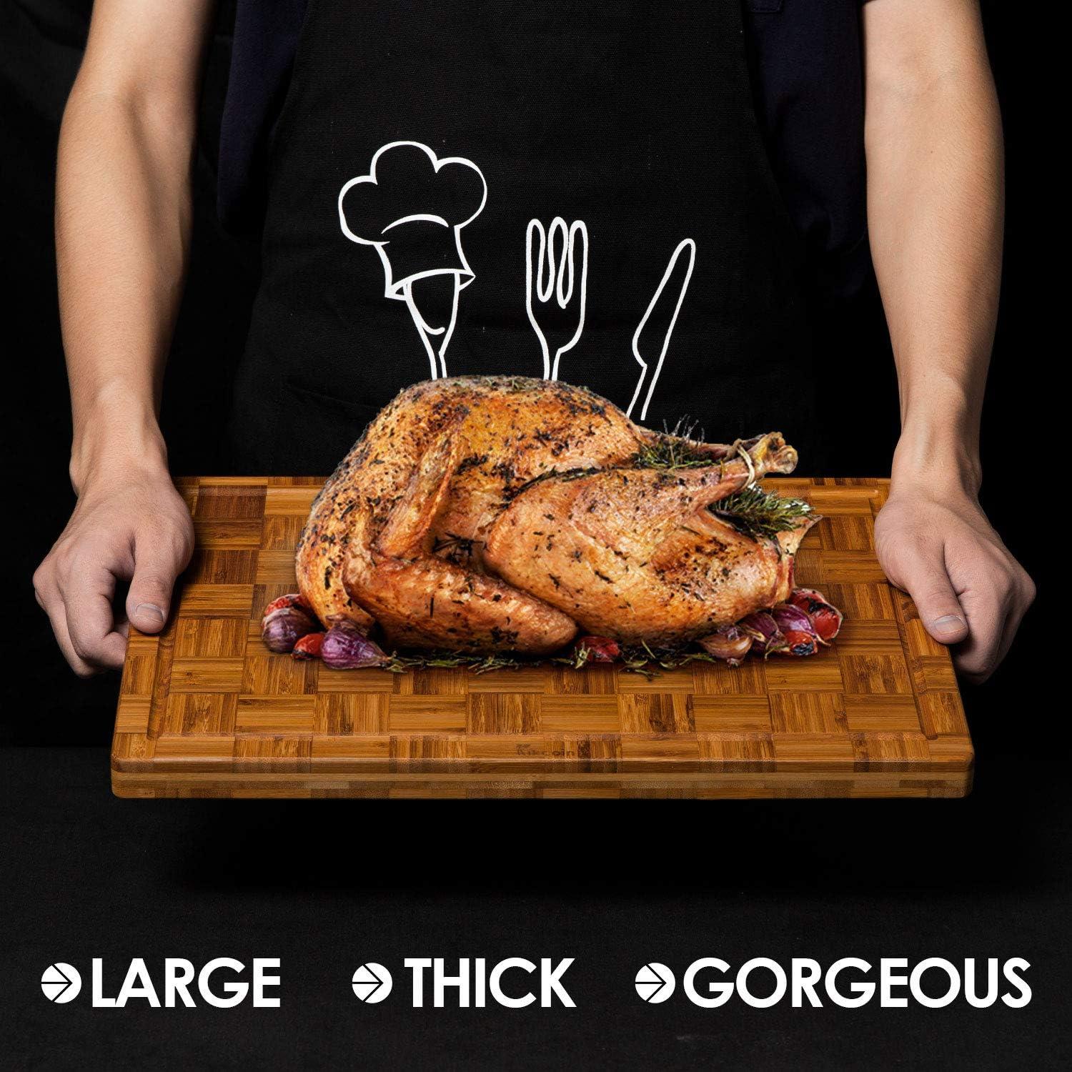 Juego de 3 Tablas de Cortar de Bambú Kikcoin - XL, L, M