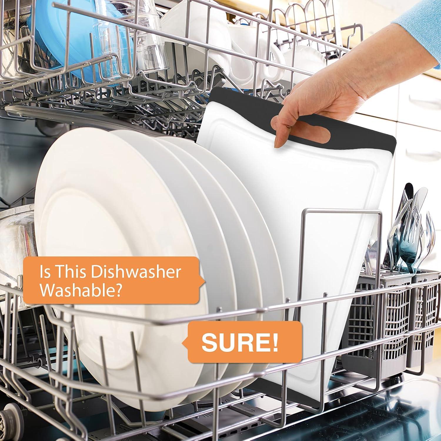 Juego de 4 Tablas de Cortar Empune, Plástico Negro, Apto Lavavajillas