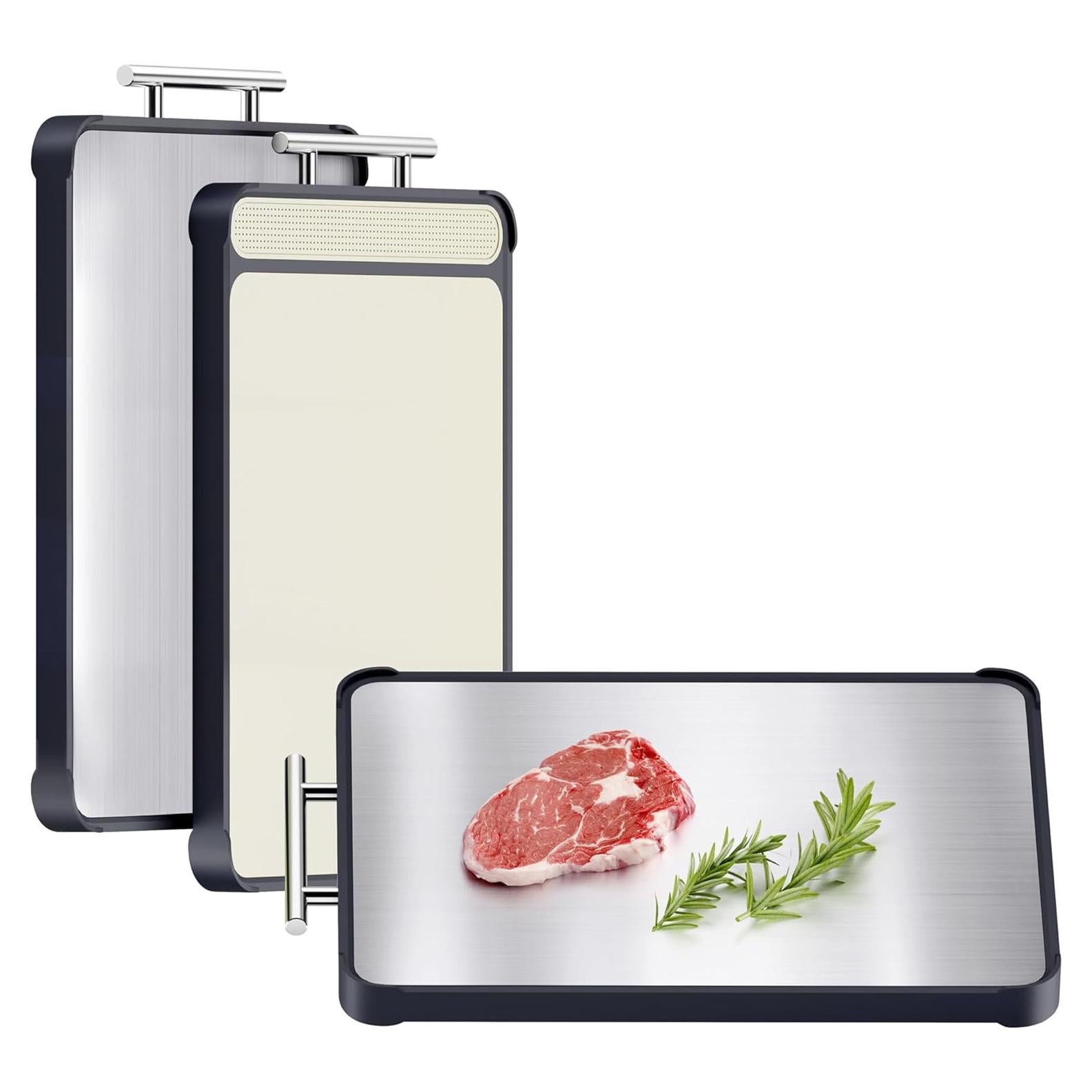 Juego de 2 Tablas de Cortar Acero Inoxidable TalingMA 40.6x28 cm