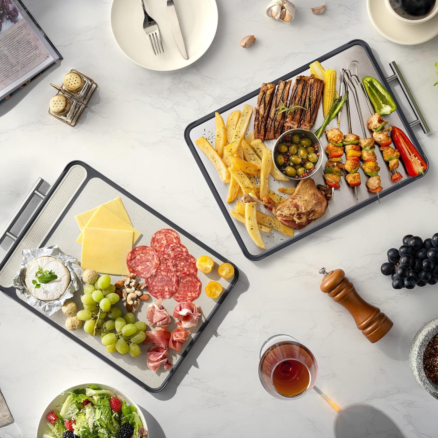 Juego de 2 Tablas de Cortar Acero Inoxidable TalingMA 40.6x28 cm