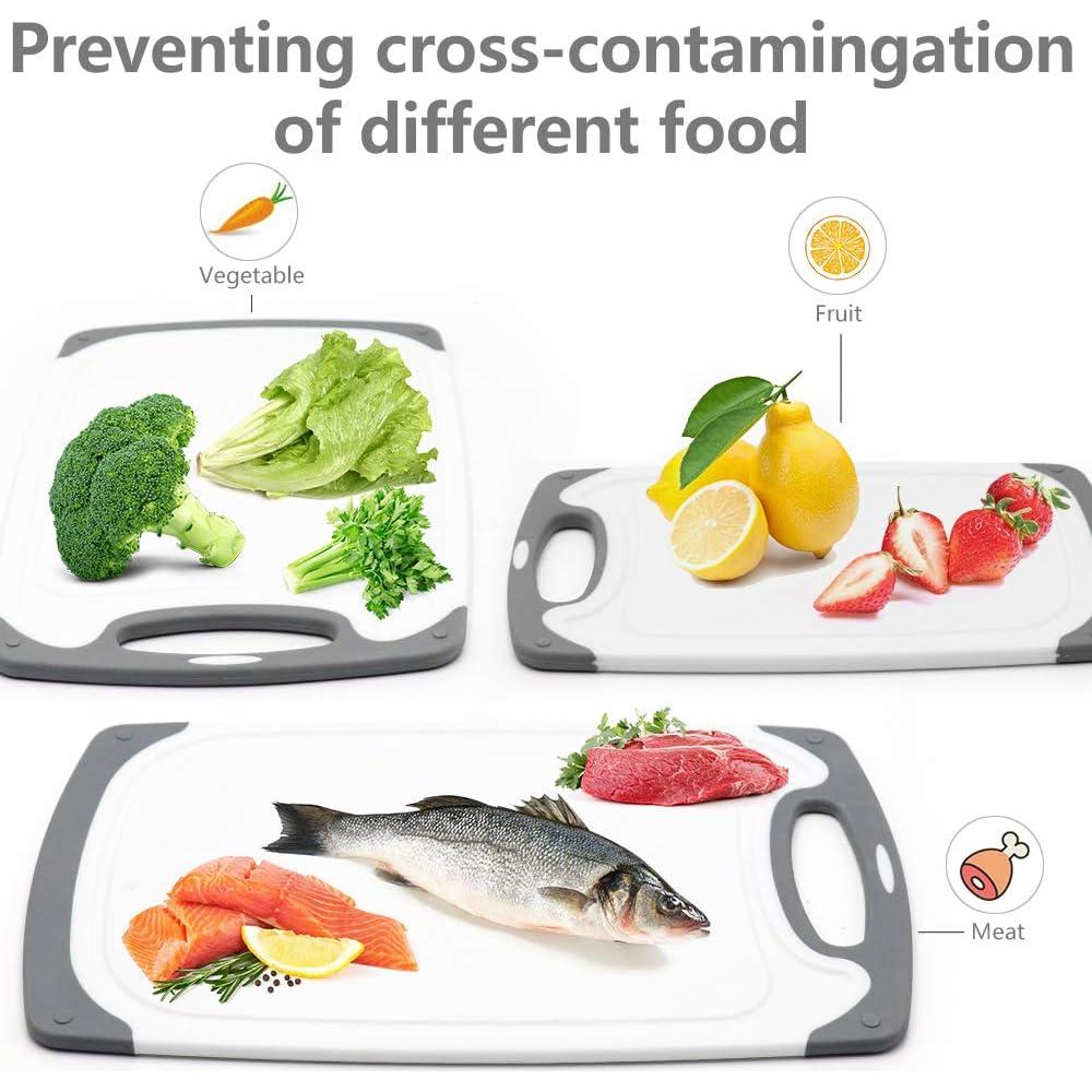 Juego de 4 Tablas de Cortar Antideslizantes ROTTOGOON - Gris