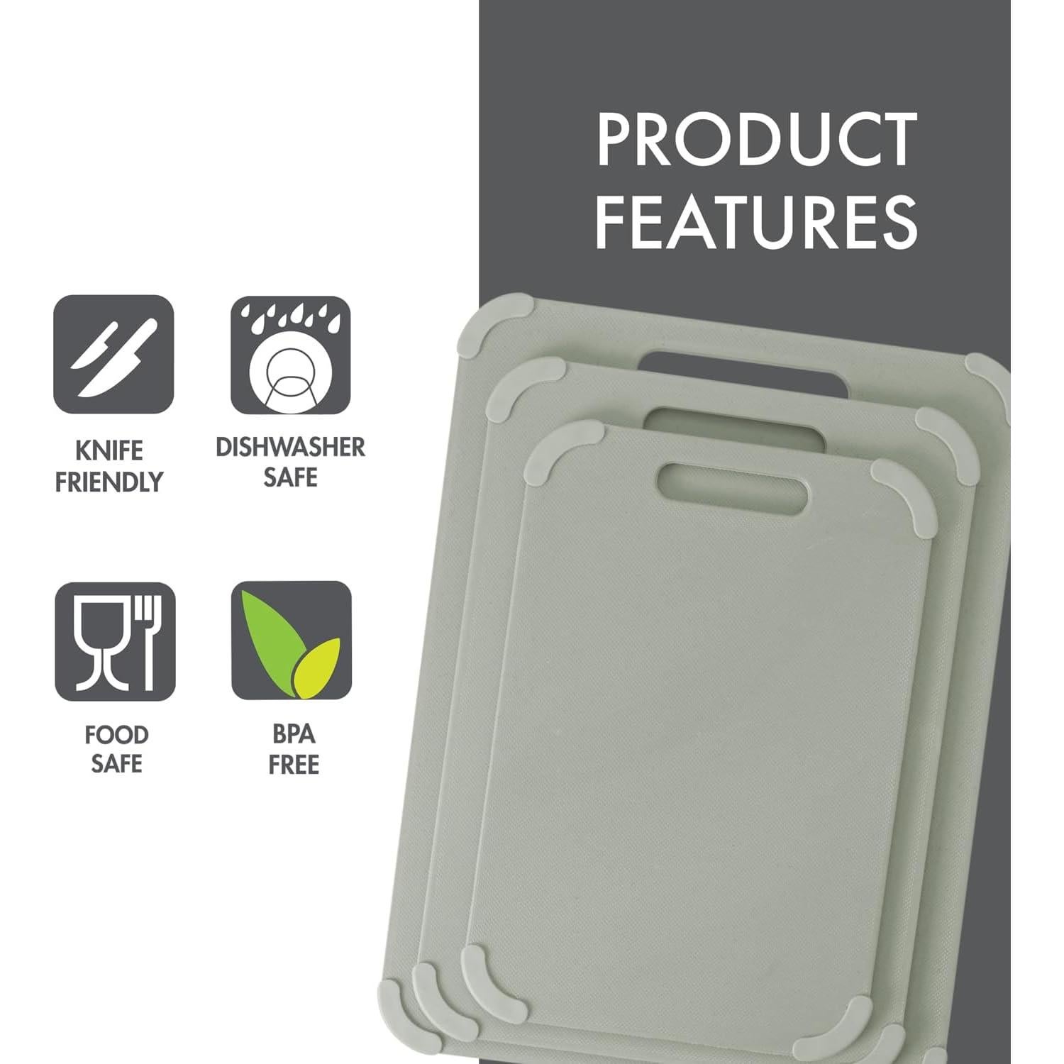 Conjunto de Tablas de Cortar Antideslizantes Dexas 3 Piezas