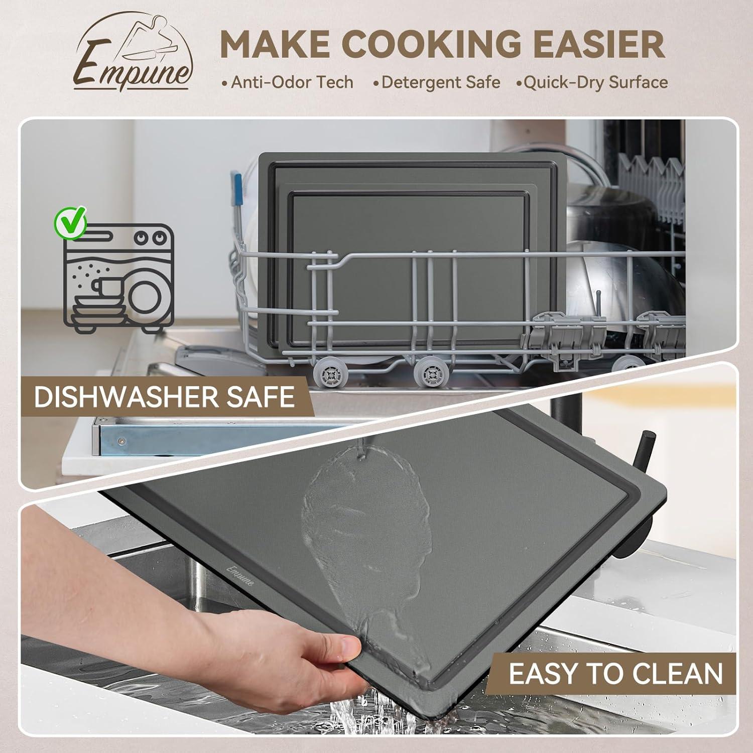 Juego de 3 Tablas de Cortar Empune de Plástico Reciclado