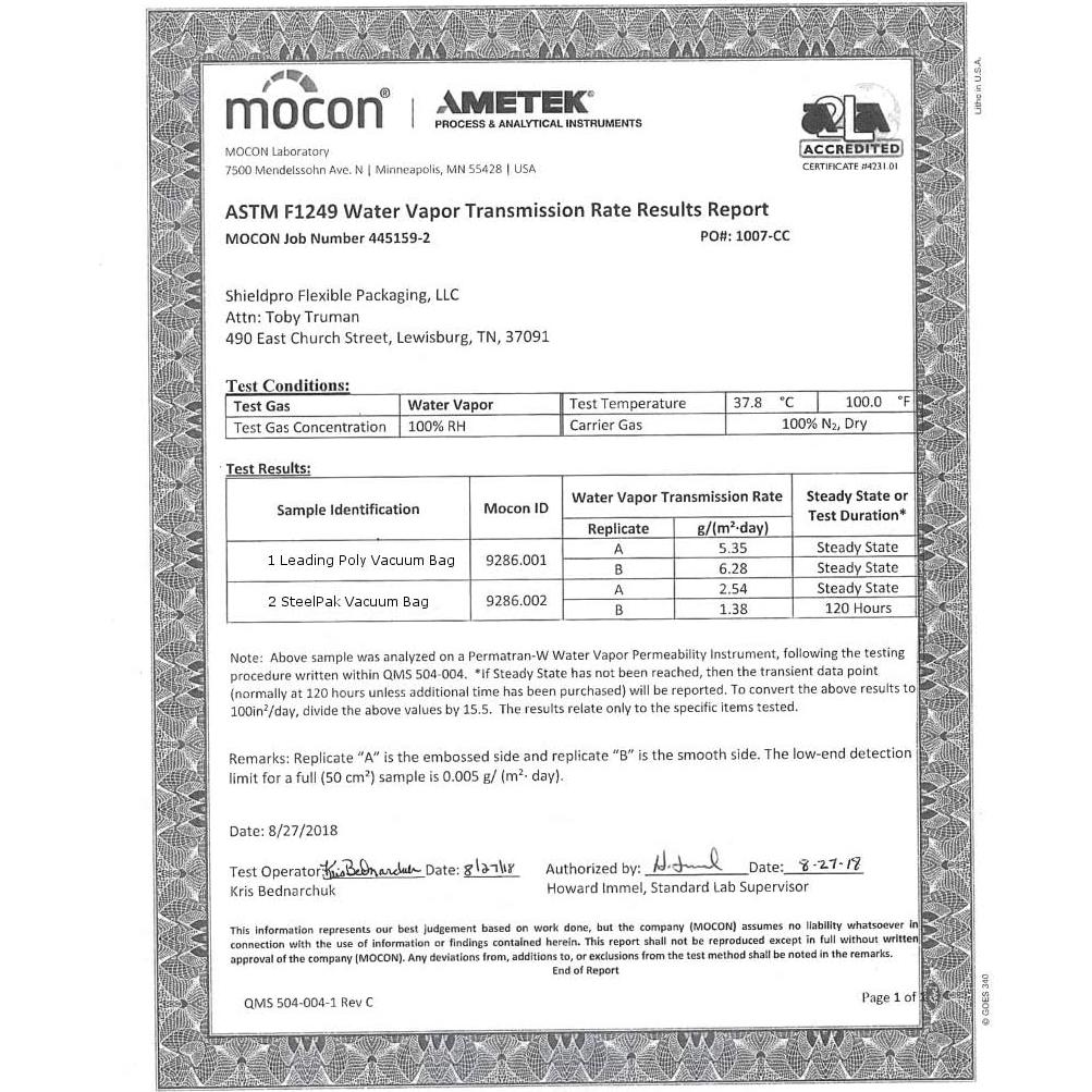 Bolsas de Sellado al Vacío Mylar SteelPak 11x14" - 50 Unidades