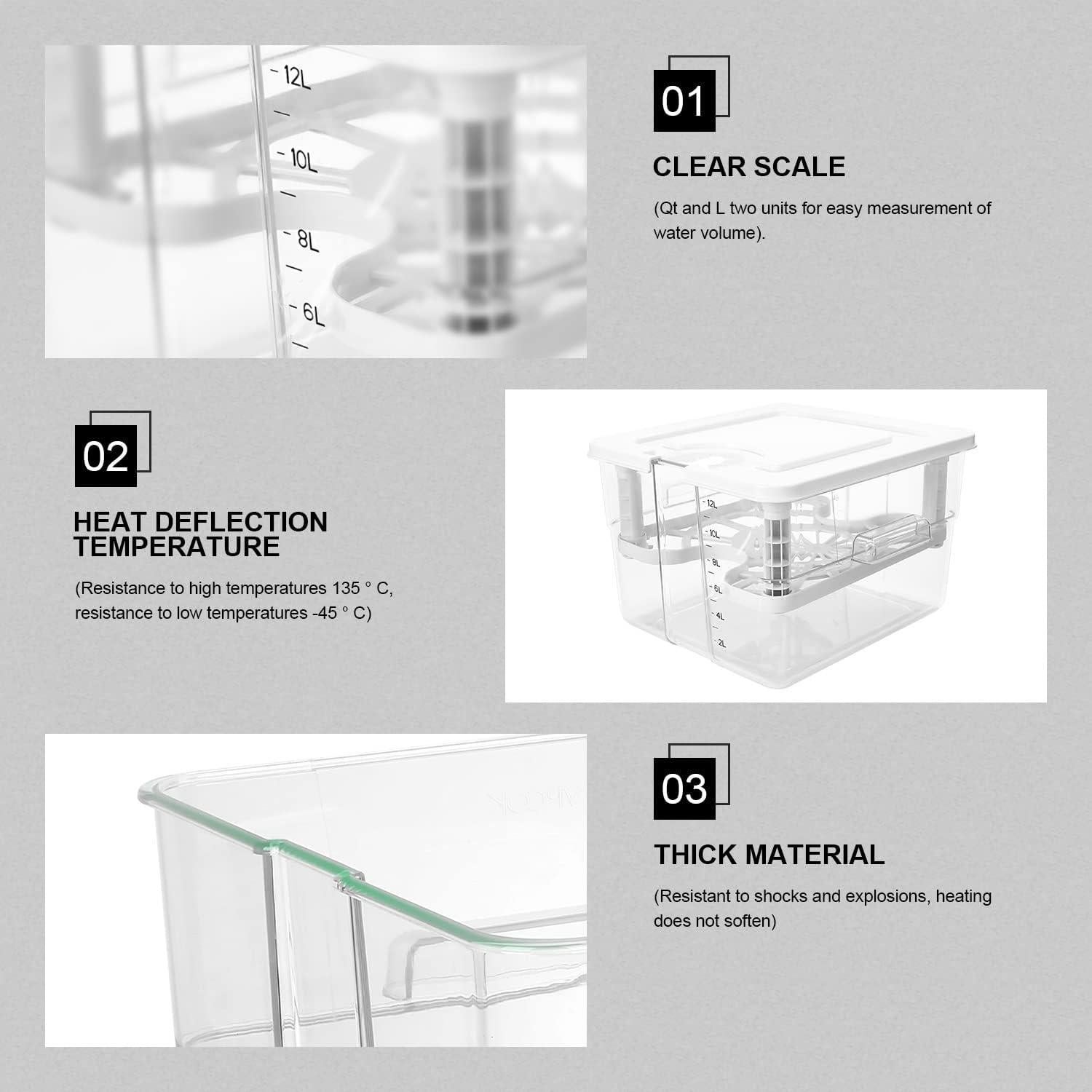 Contenedor Sous Vide Vpcok 12.6L con Tapa y Rejilla