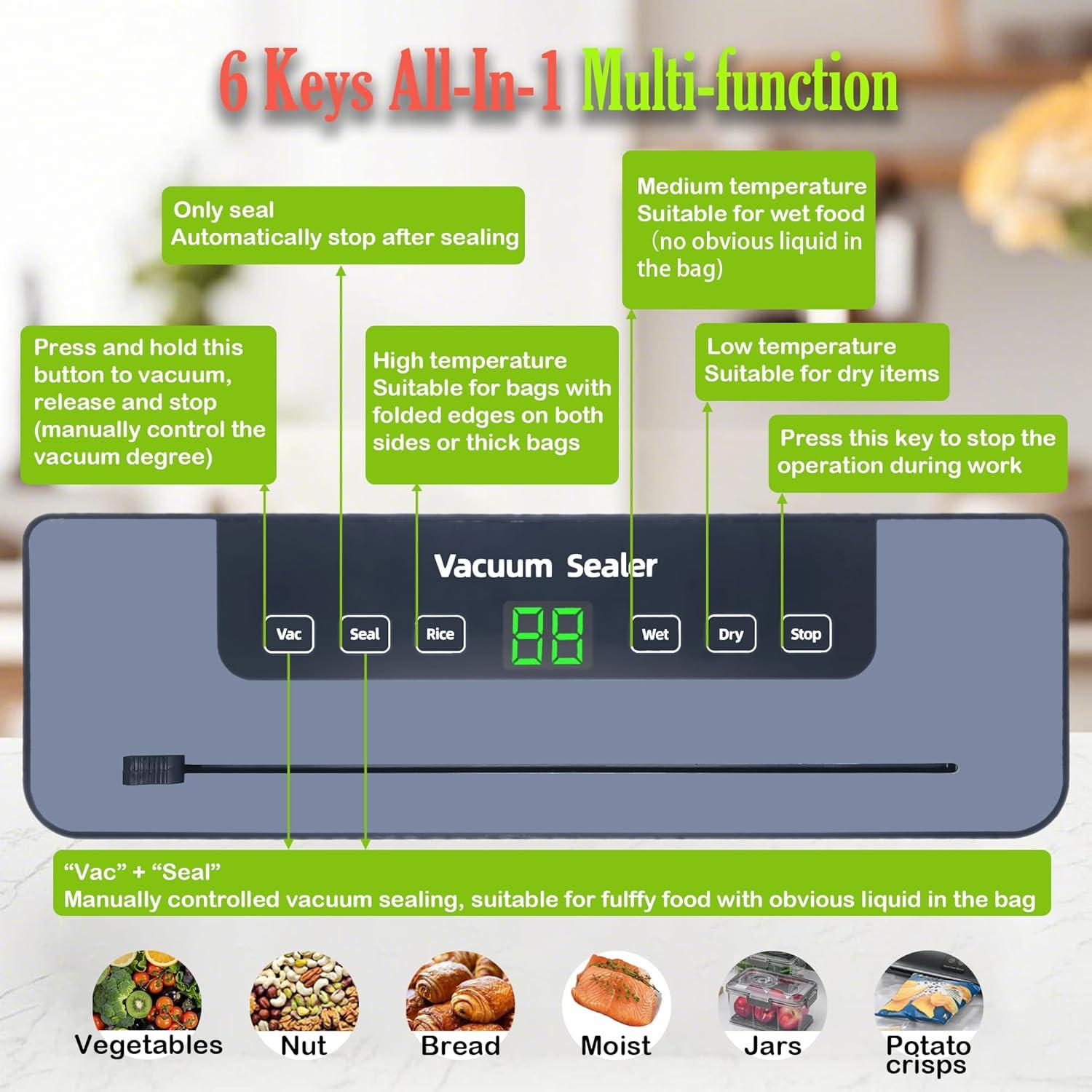 Sellador al vacío Acceron 51M20, 120W, 28cm, automático