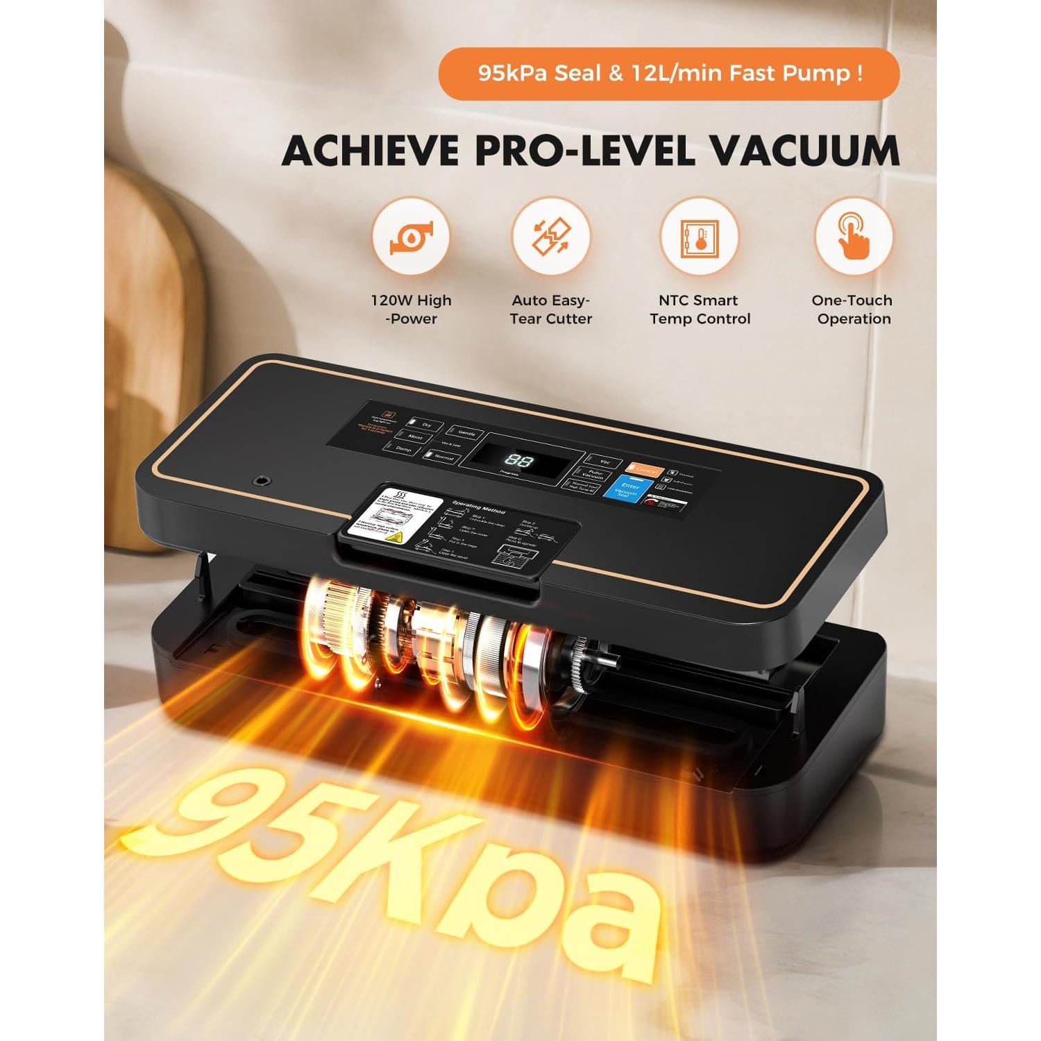 Sellador al vacío UPRUBE 9 en 1 120W 95kPa con cortador