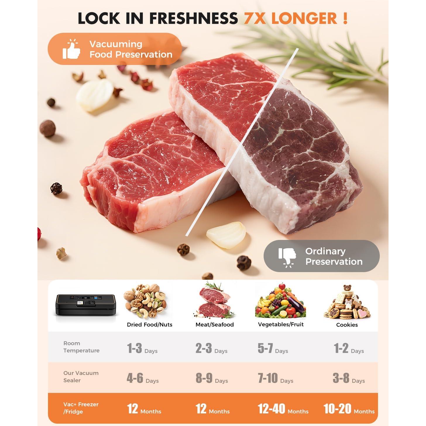 Sellador al vacío UPRUBE 9 en 1 120W 95kPa con cortador