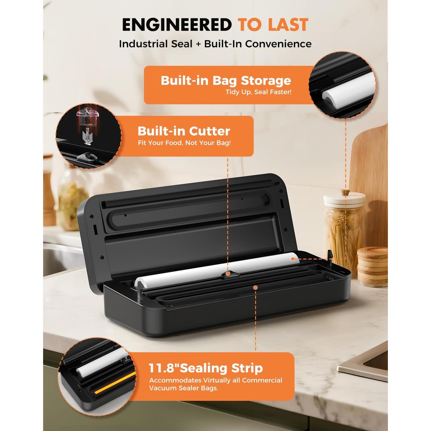 Sellador al vacío UPRUBE 9 en 1 120W 95kPa con cortador