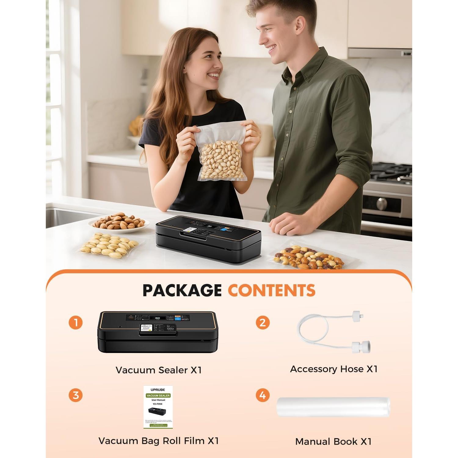 Sellador al vacío UPRUBE 9 en 1 120W 95kPa con cortador