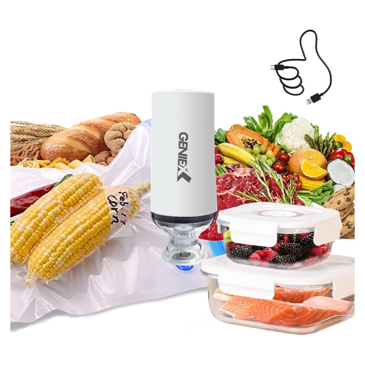 Sellador de vacío portátil GENIEX recargable automático