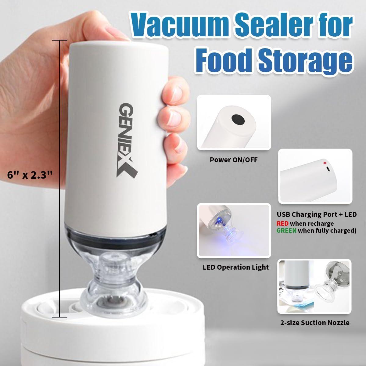 Sellador de vacío portátil GENIEX recargable automático