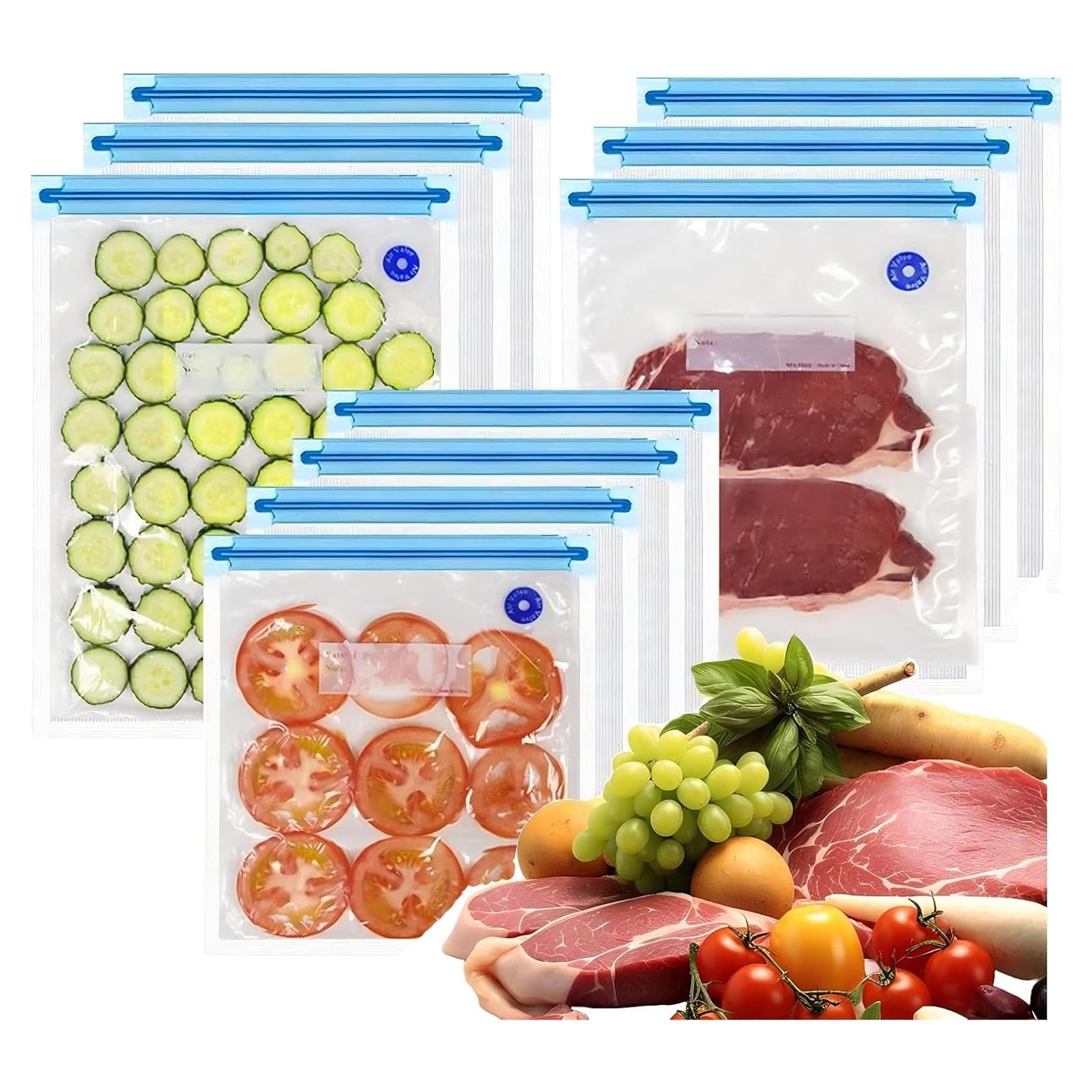 60 Bolsas de Sellado al Vacío Reutilizables ZABINS - 3 Tamaños