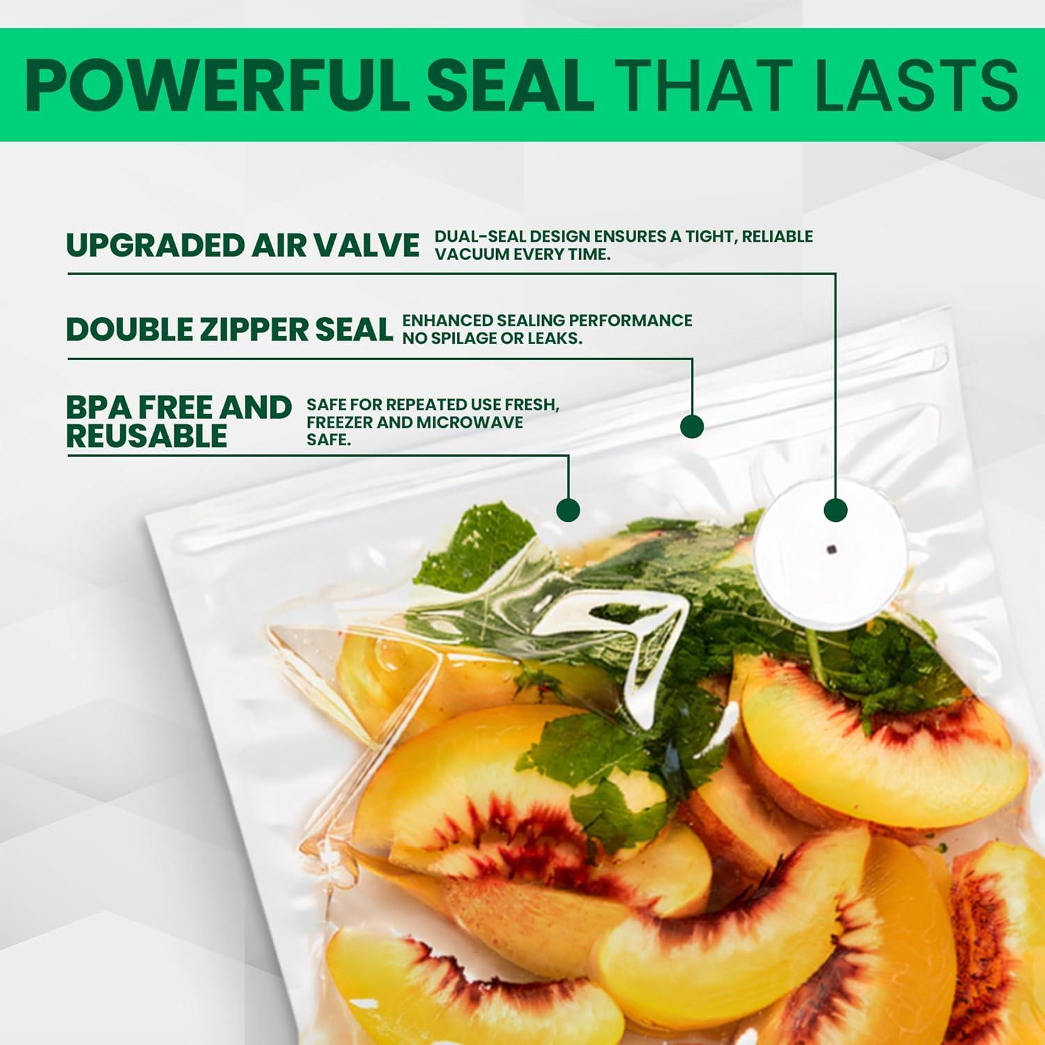 Bolsas de Sellado al Vacío Reutilizables OZIER - 30 Medianas Sin BPA