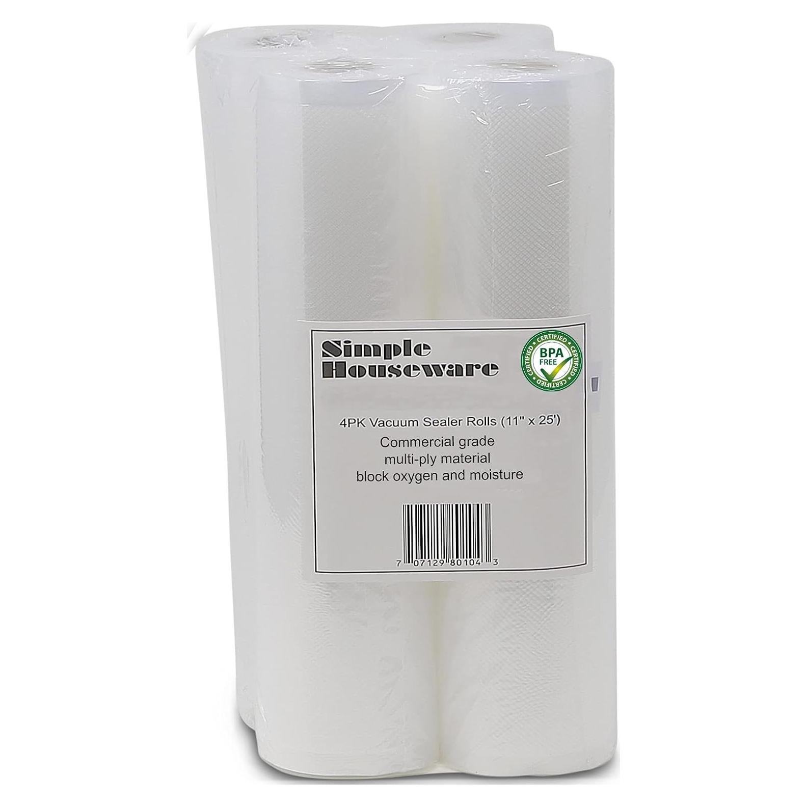 Bolsas de Sellado al Vacío Simple Houseware 11 cm x 7.62 m 4-Pack