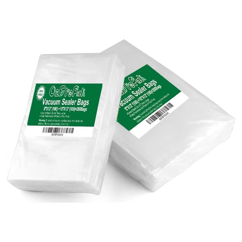 Bolsas de Sellado al Vacío O2frepak 200 Unidades 20x30cm y 25x33cm