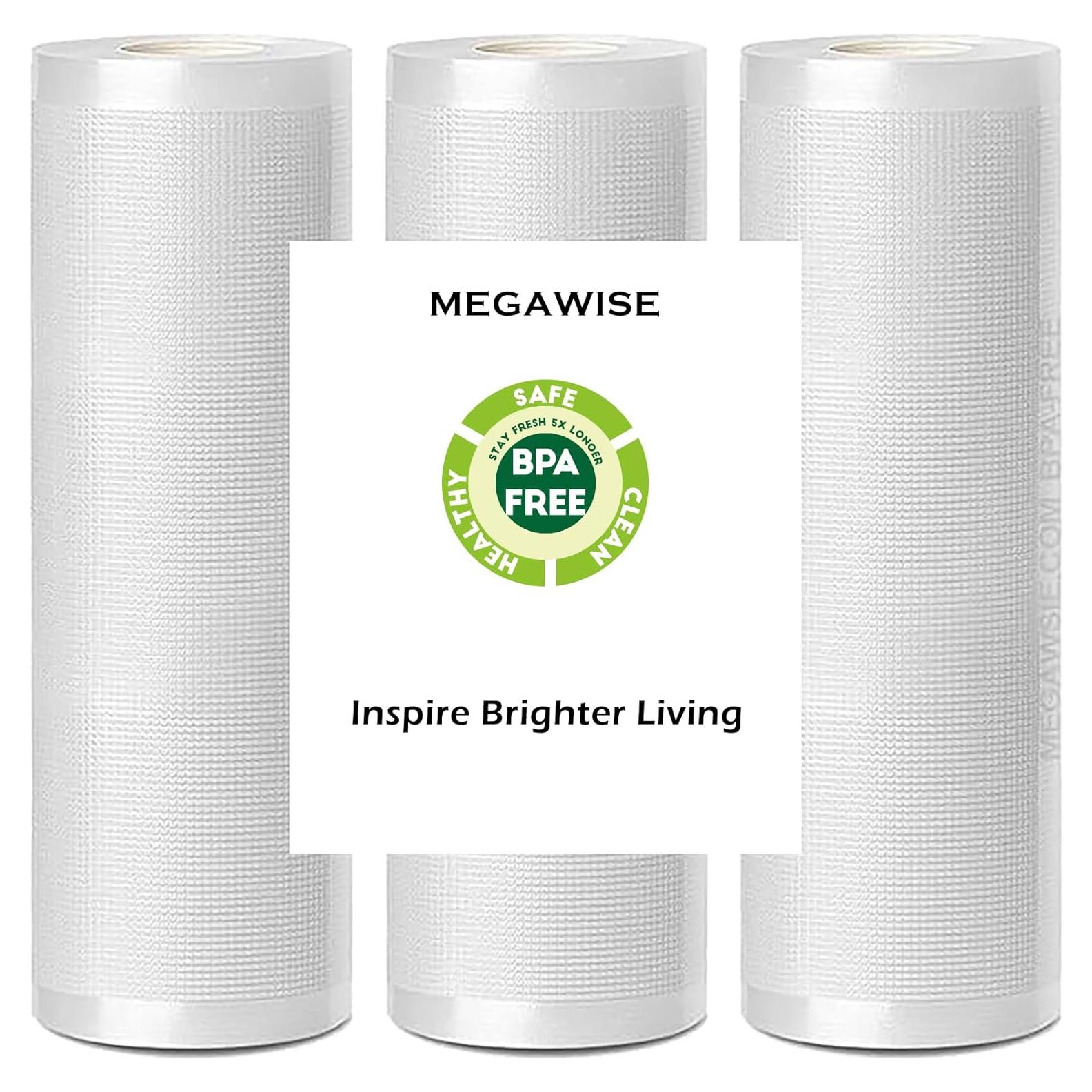Bolsas al Vacío MegaWise 3 Rollos 20.32cm x 6.58m BPA Free