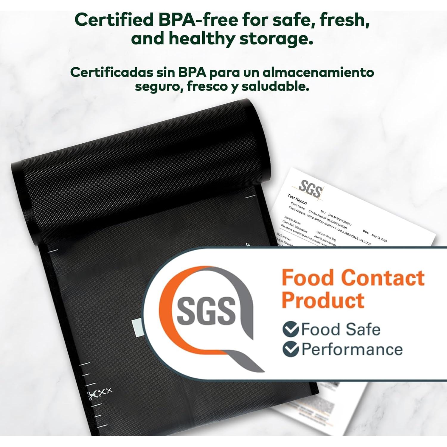 Rollos de Sellado al Vacío Stash Proof 11" x 50' 2 Paquete