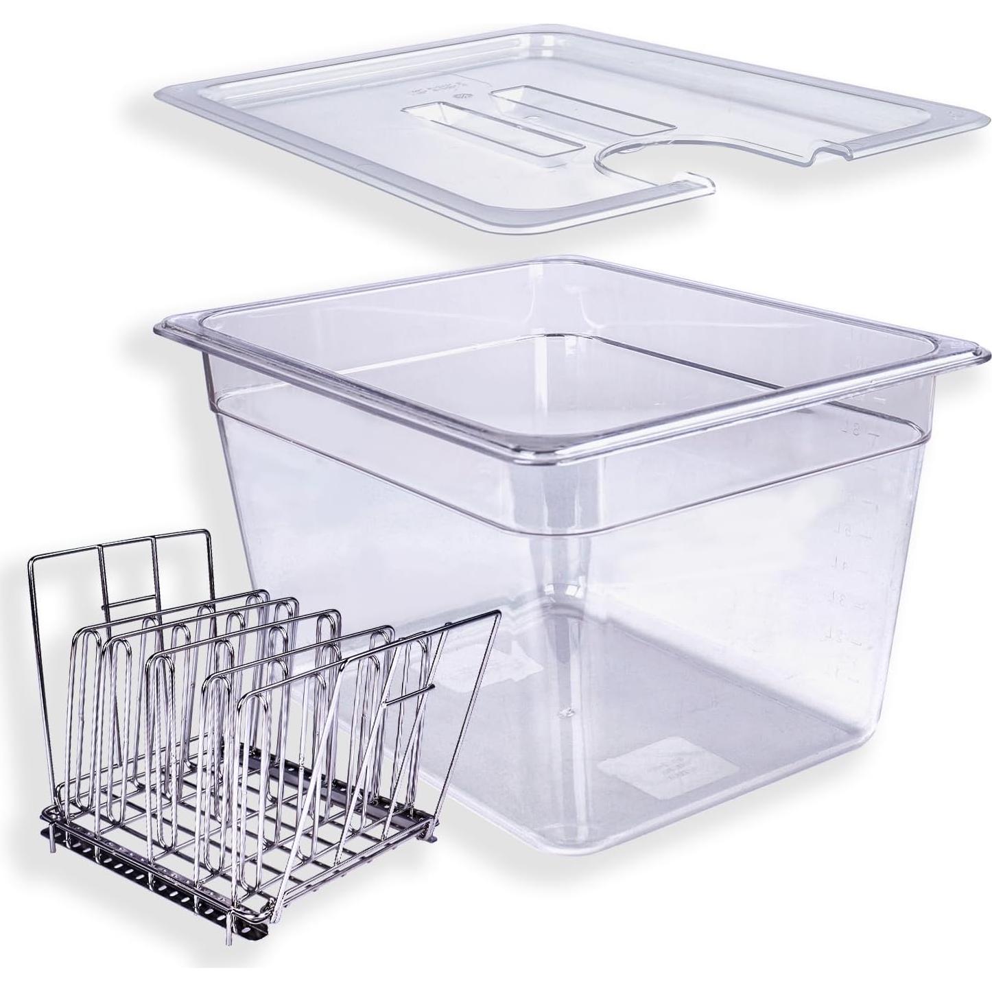 Contenedor Sous Vide WELKOR 12QT con Tapa y Estantes