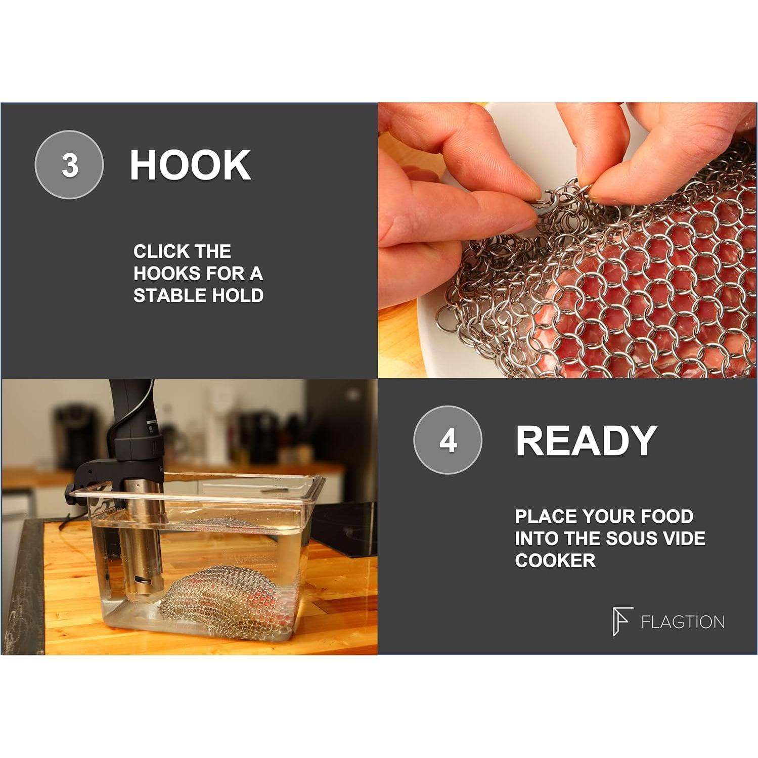 Juego de Accesorios Sous Vide FLAGTION - Red Acero Inoxidable 35x30cm