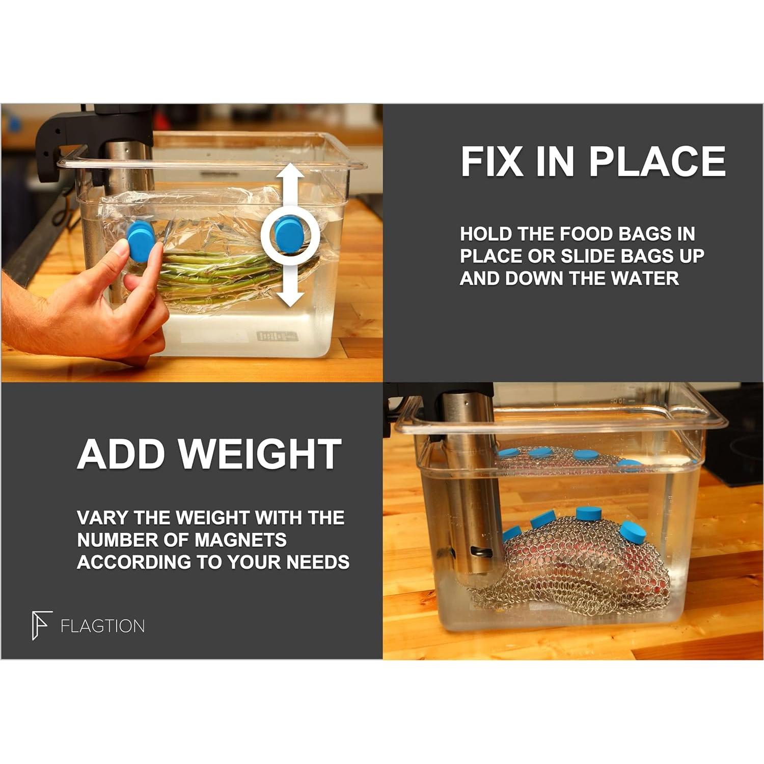 Juego de Accesorios Sous Vide FLAGTION - Red Acero Inoxidable 35x30cm