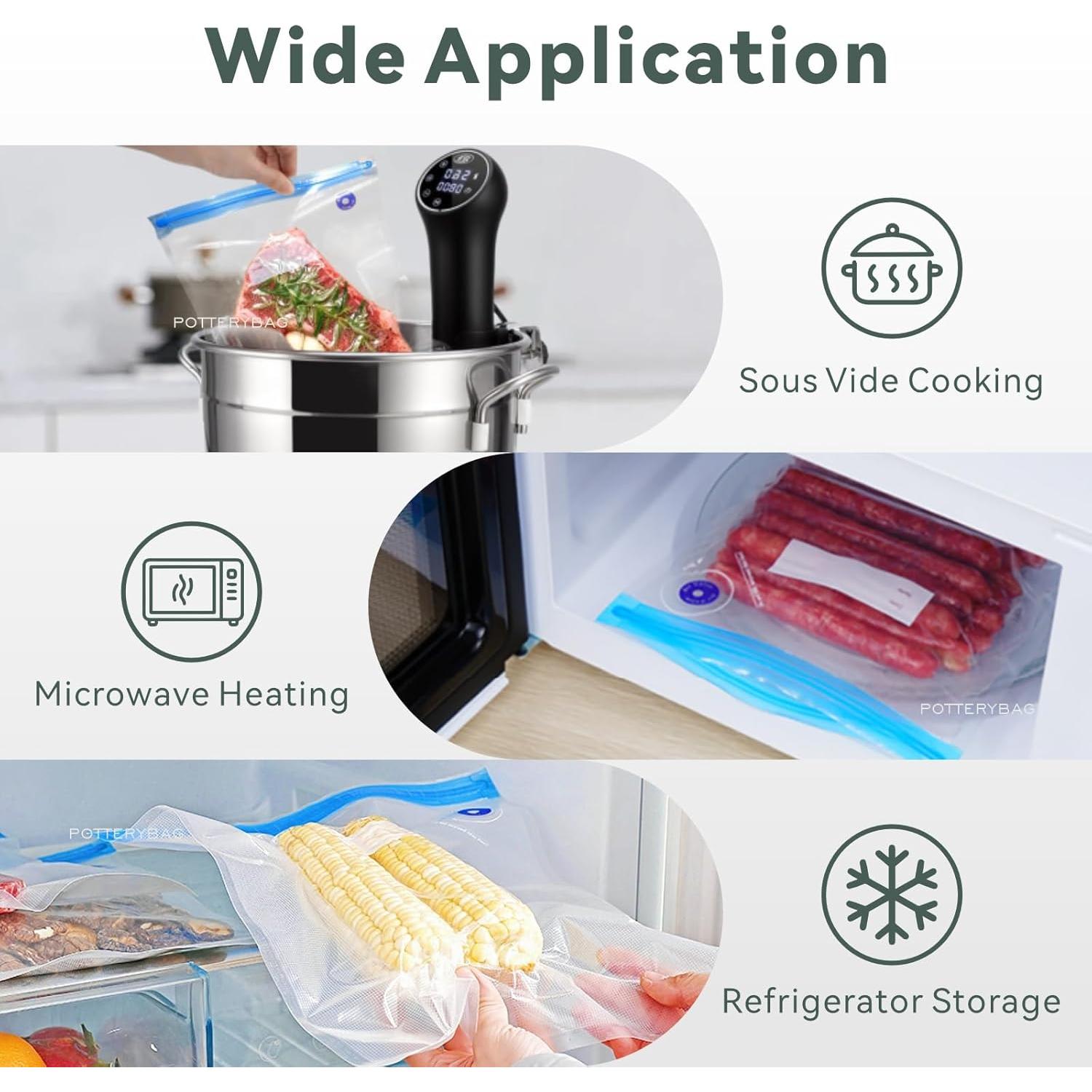 Bolsas Sous Vide Reutilizables 30 Pcs con Bomba Automática