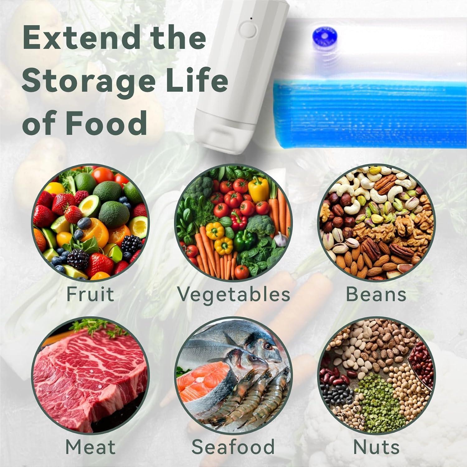 Bolsas Sous Vide Reutilizables 30 Pcs con Bomba Automática