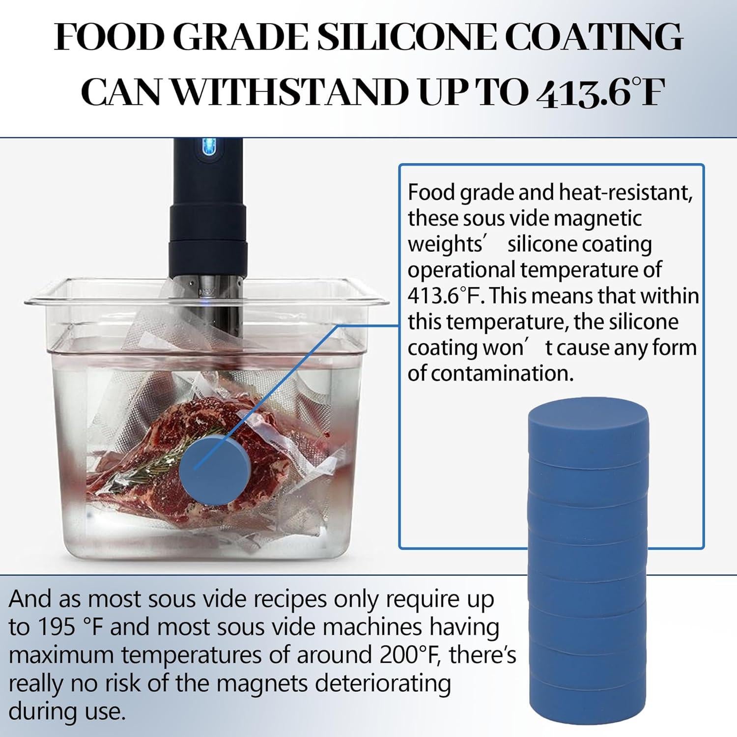 Pesas Magnéticas Sous Vide TonGass 8-Pack Silicona 62g