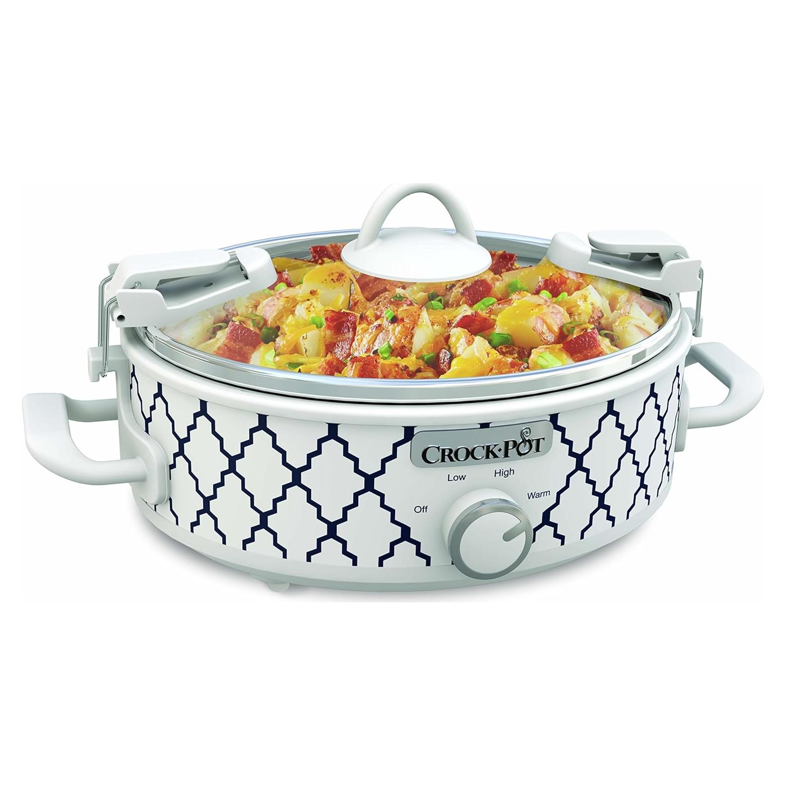 Olla de Cocción Lenta Crock-Pot 2.5L Blanca/Azul Compacta