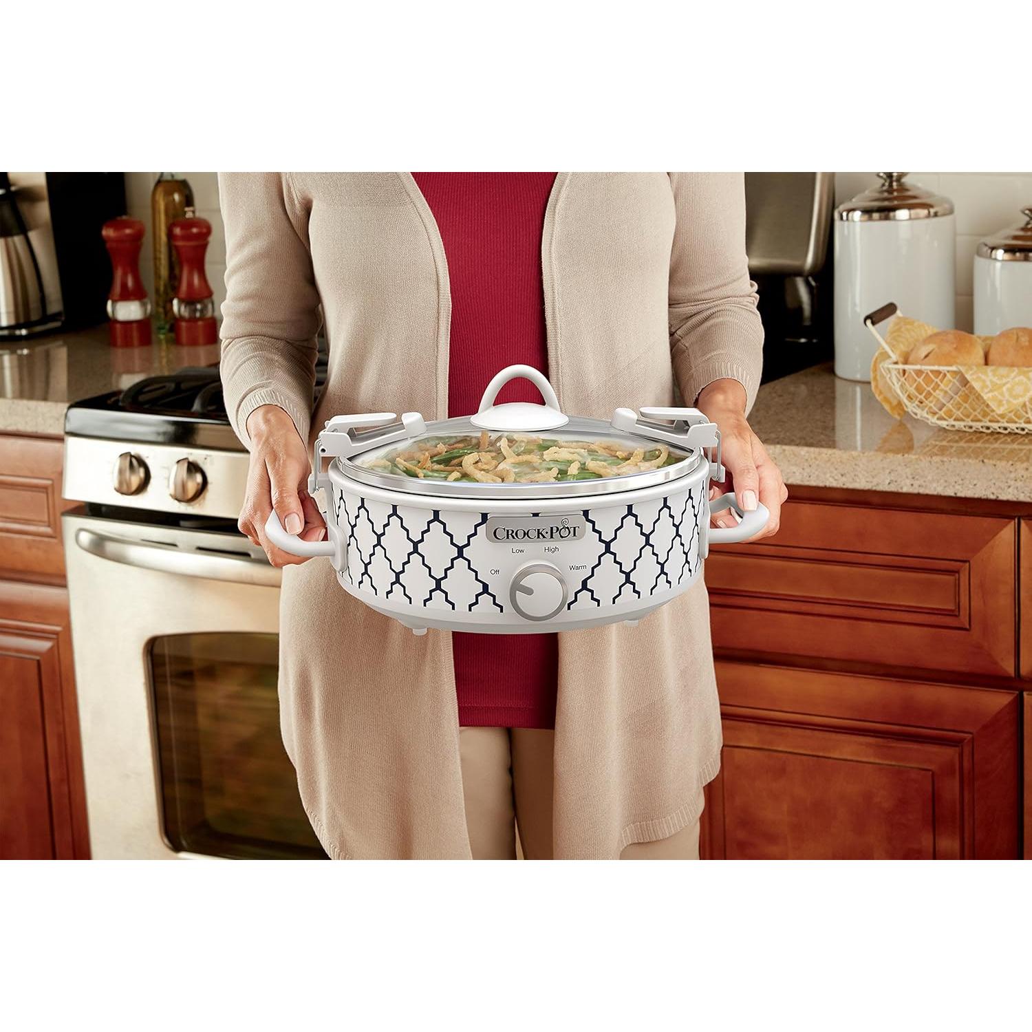 Olla de Cocción Lenta Crock-Pot 2.5L Blanca/Azul Compacta