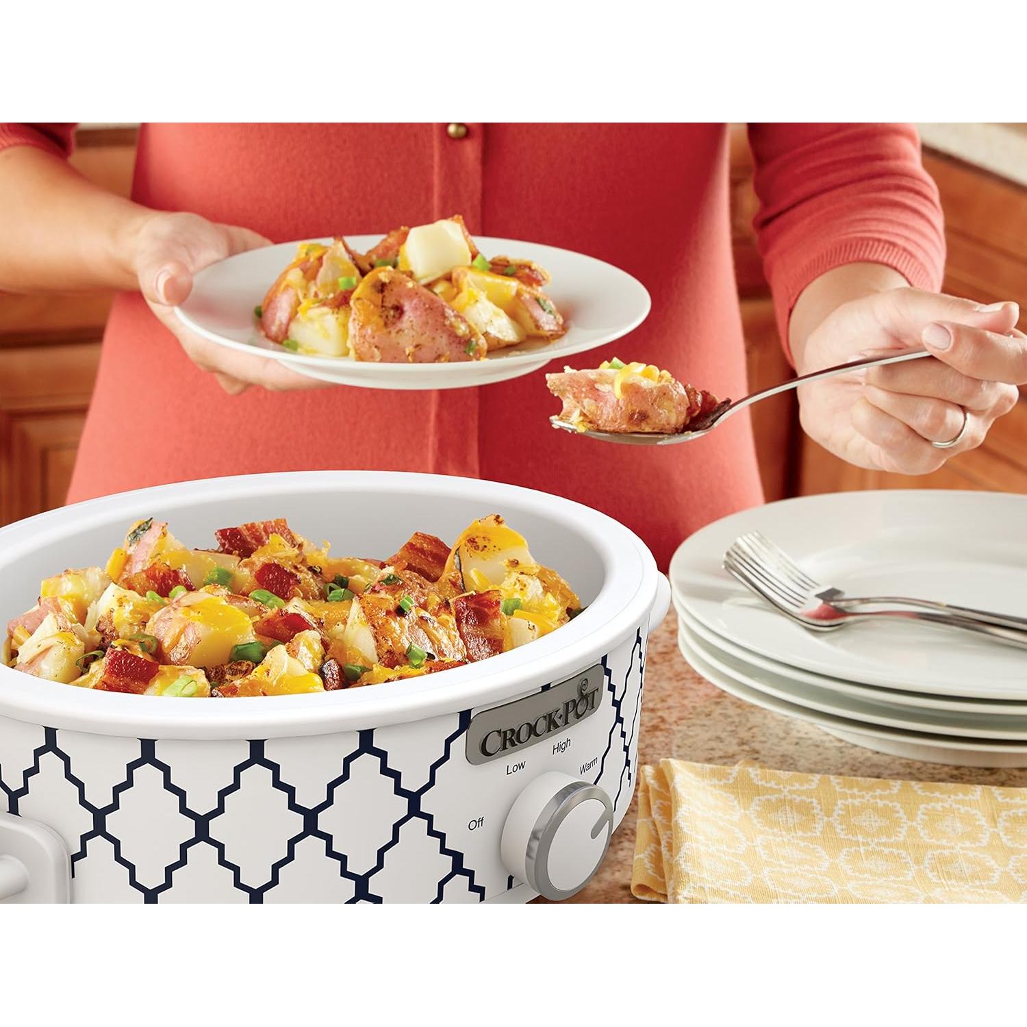 Olla de Cocción Lenta Crock-Pot 2.5L Blanca/Azul Compacta