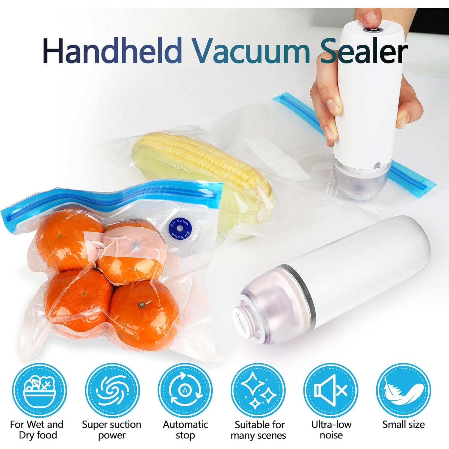 Sellador de Vacío Portátil MAXTBEE con 10 Bolsas Reutilizables