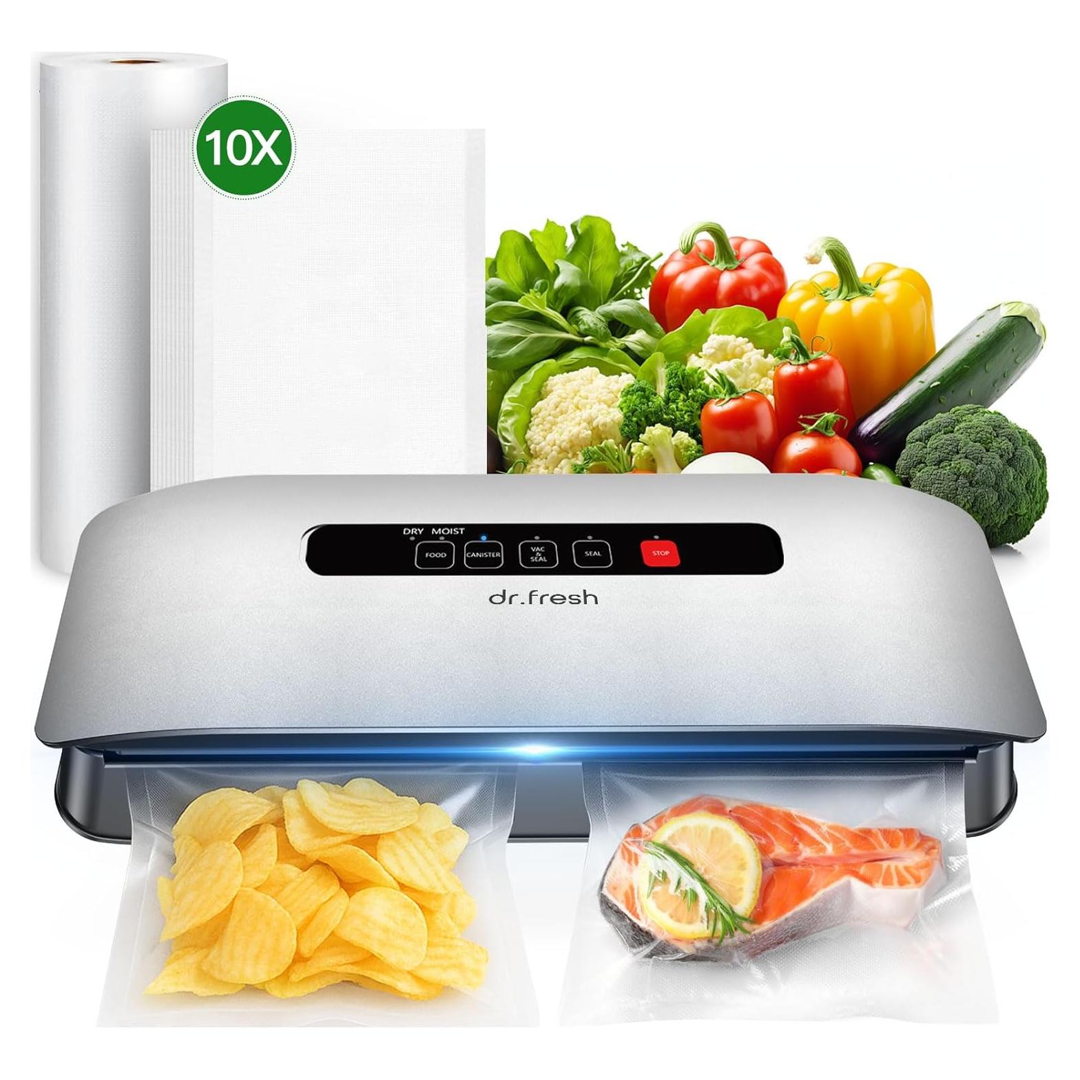 Sellador al vacío DR.Fresh con cortador y 10 bolsas