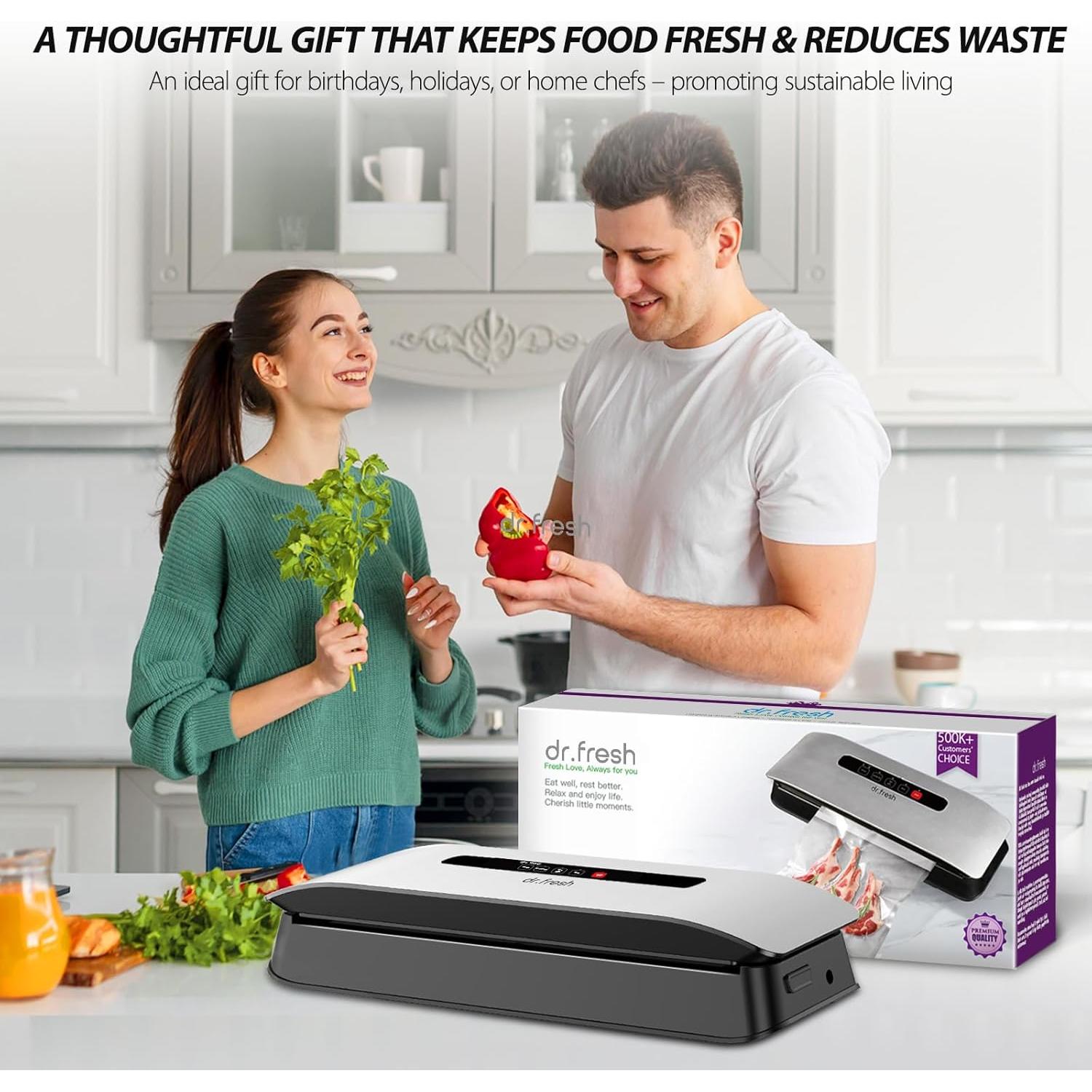 Sellador al vacío DR.Fresh con cortador y 10 bolsas