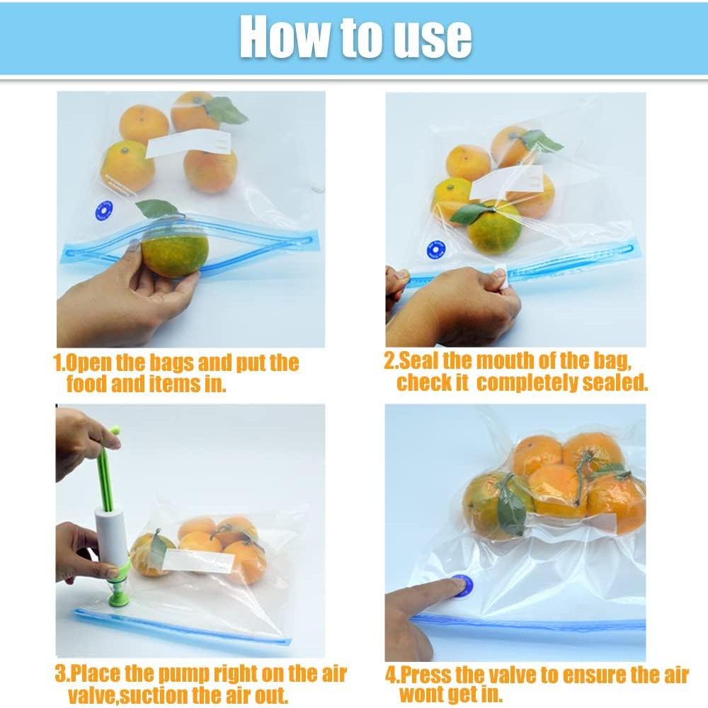 Kit 40pcs Bolsas Sous Vide Daarcin Libre de BPA con Bomba