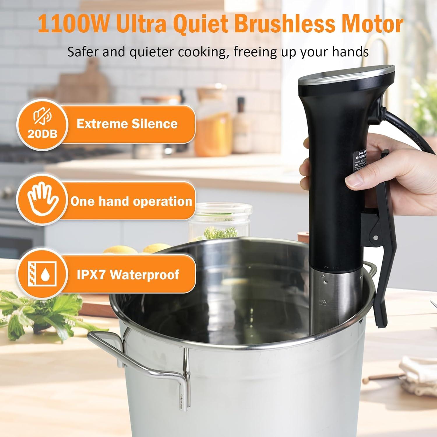 Cocinero Sous Vide auomii 1100W Acero Inoxidable Estándar