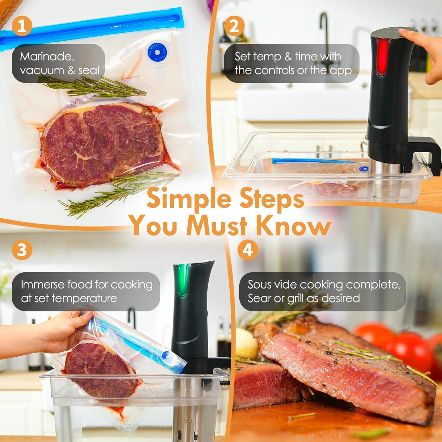 Cocedor Sous Vide Rnice 1100W WiFi 20L Acero Inoxidable