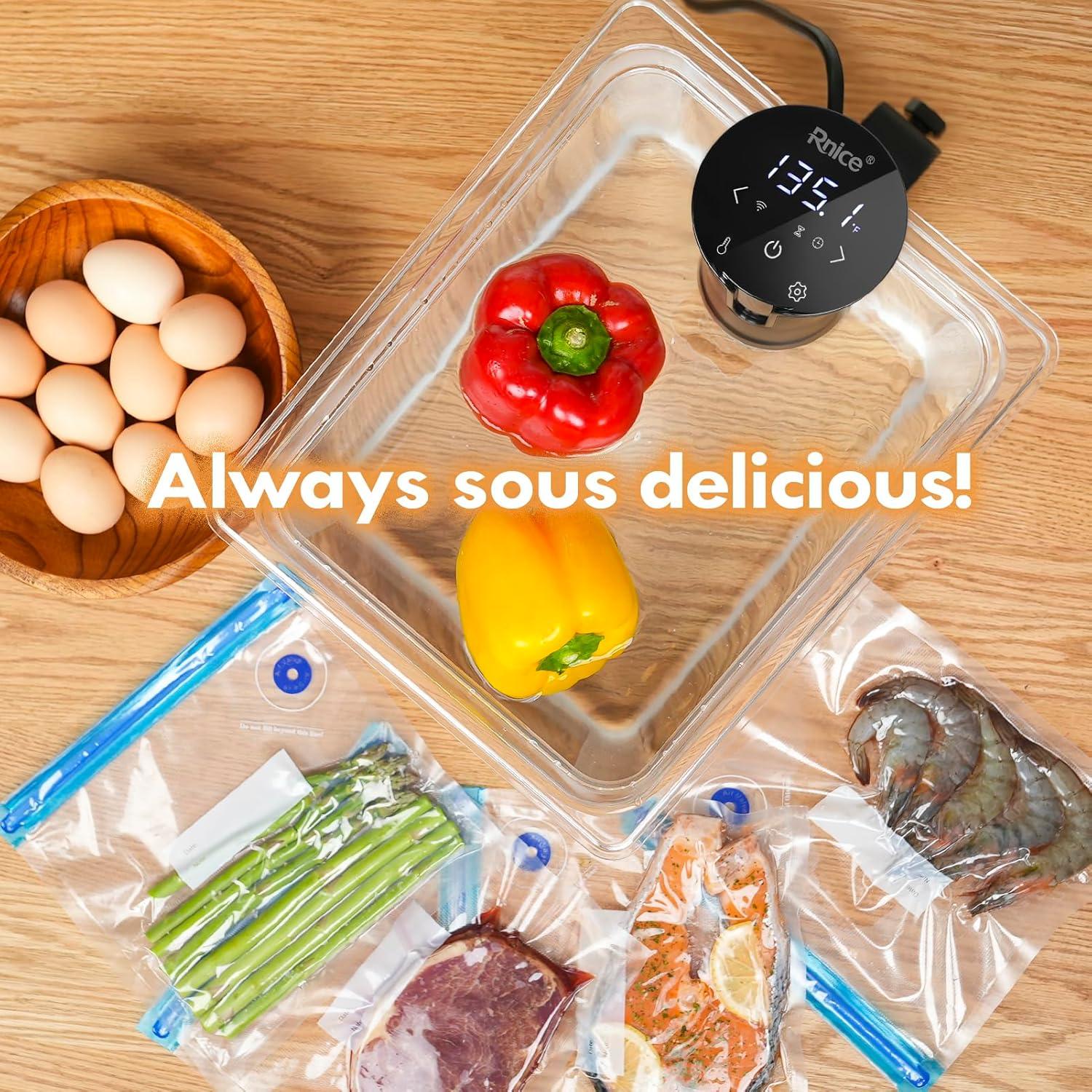 Cocedor Sous Vide Rnice 1100W WiFi 20L Acero Inoxidable