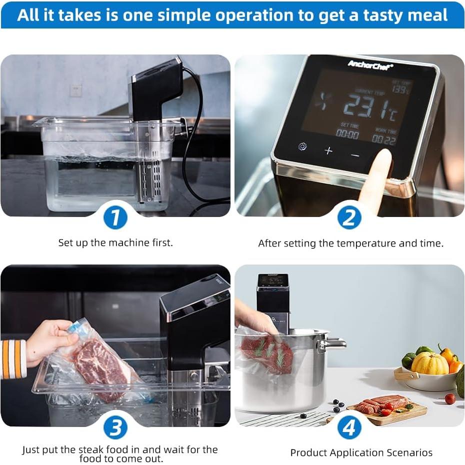 Cocedor Sous Vide AnchorChef PRO 1400W Acero Inoxidable