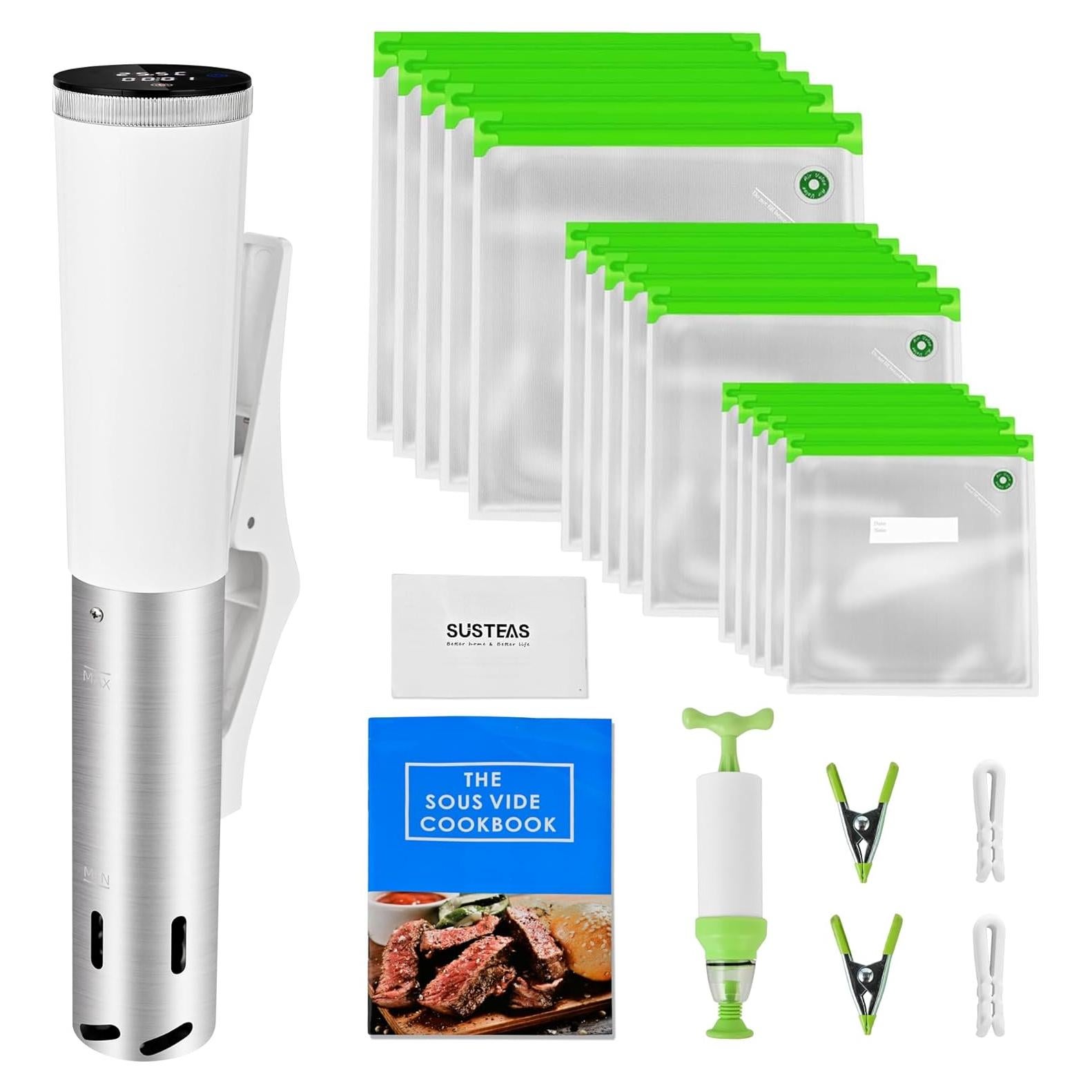 Cocinero Sous Vide SUSTEAS SV220 1200W Control Táctil Blanco