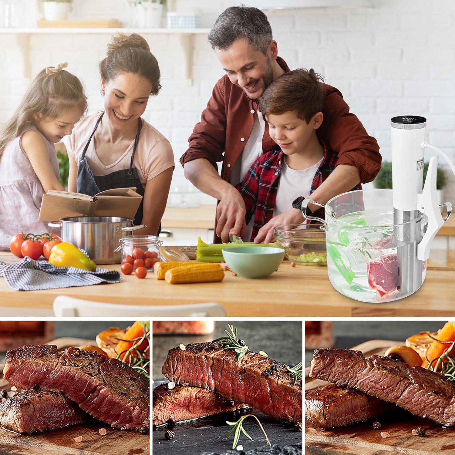 Cocinero Sous Vide SUSTEAS SV220 1200W Control Táctil Blanco