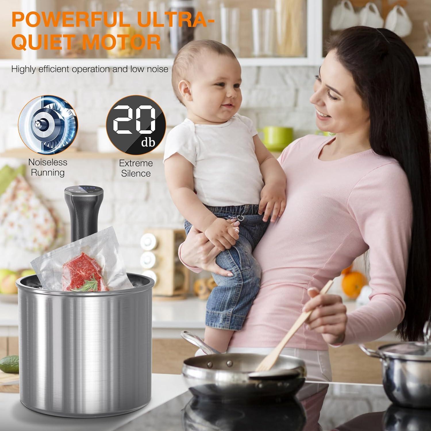 Máquina Sous Vide 1100W Upesitom Control Táctil IPX7