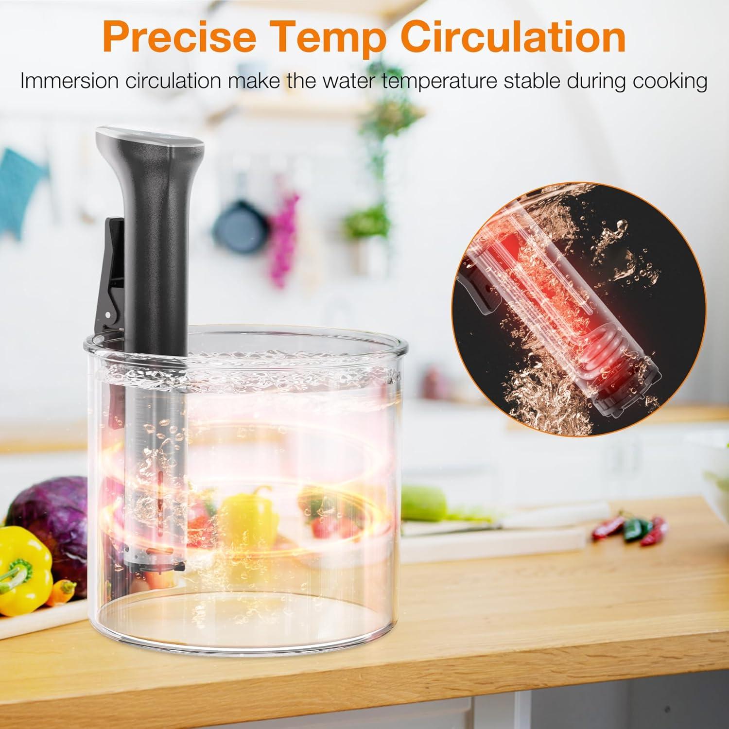 Máquina Sous Vide 1100W Upesitom Control Táctil IPX7