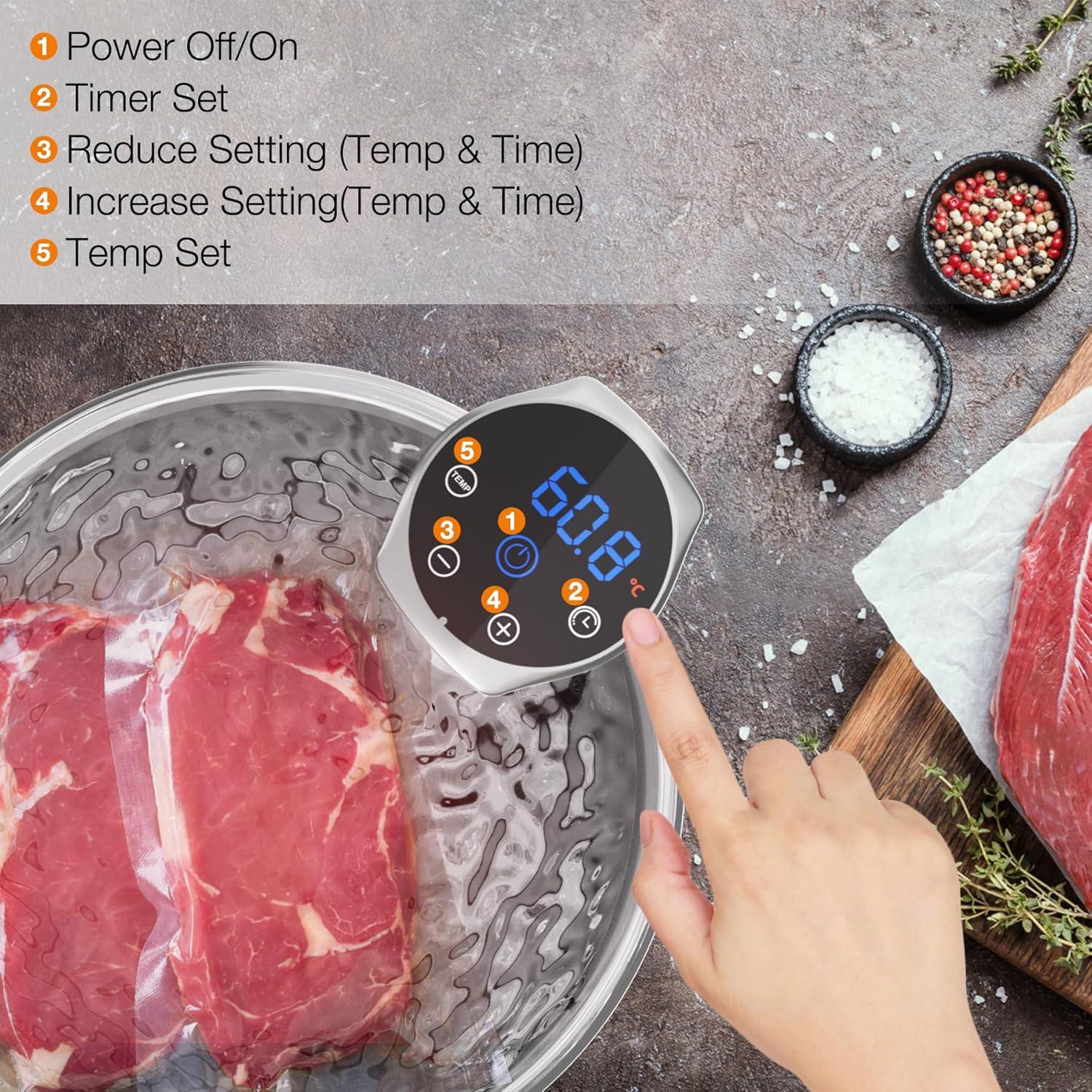 Máquina Sous Vide 1100W Upesitom Control Táctil IPX7