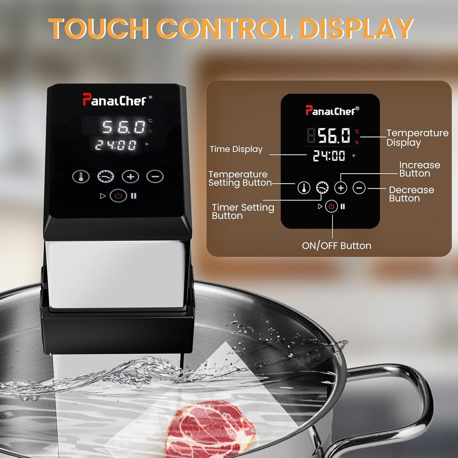 Máquina Sous Vide PanalChef 1600W Control Táctil IPX7
