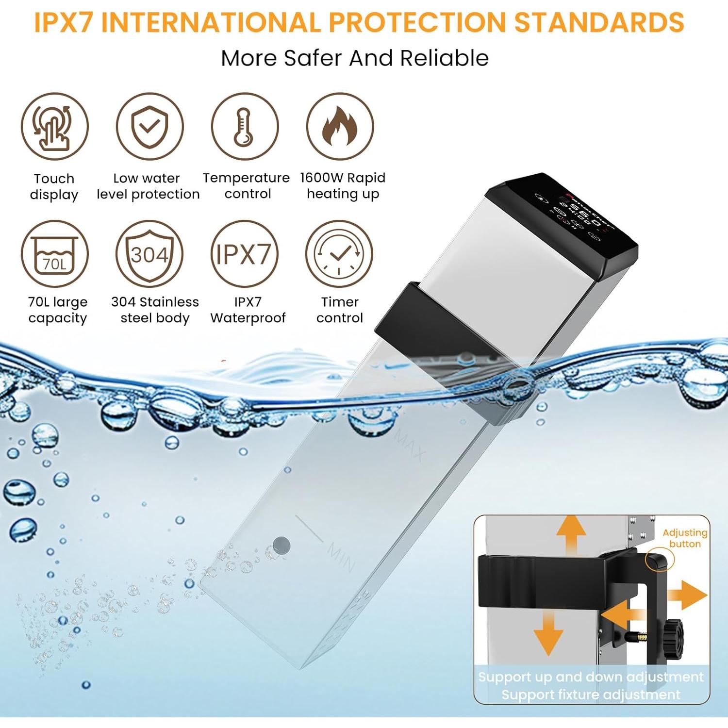 Máquina Sous Vide PanalChef 1600W Control Táctil IPX7