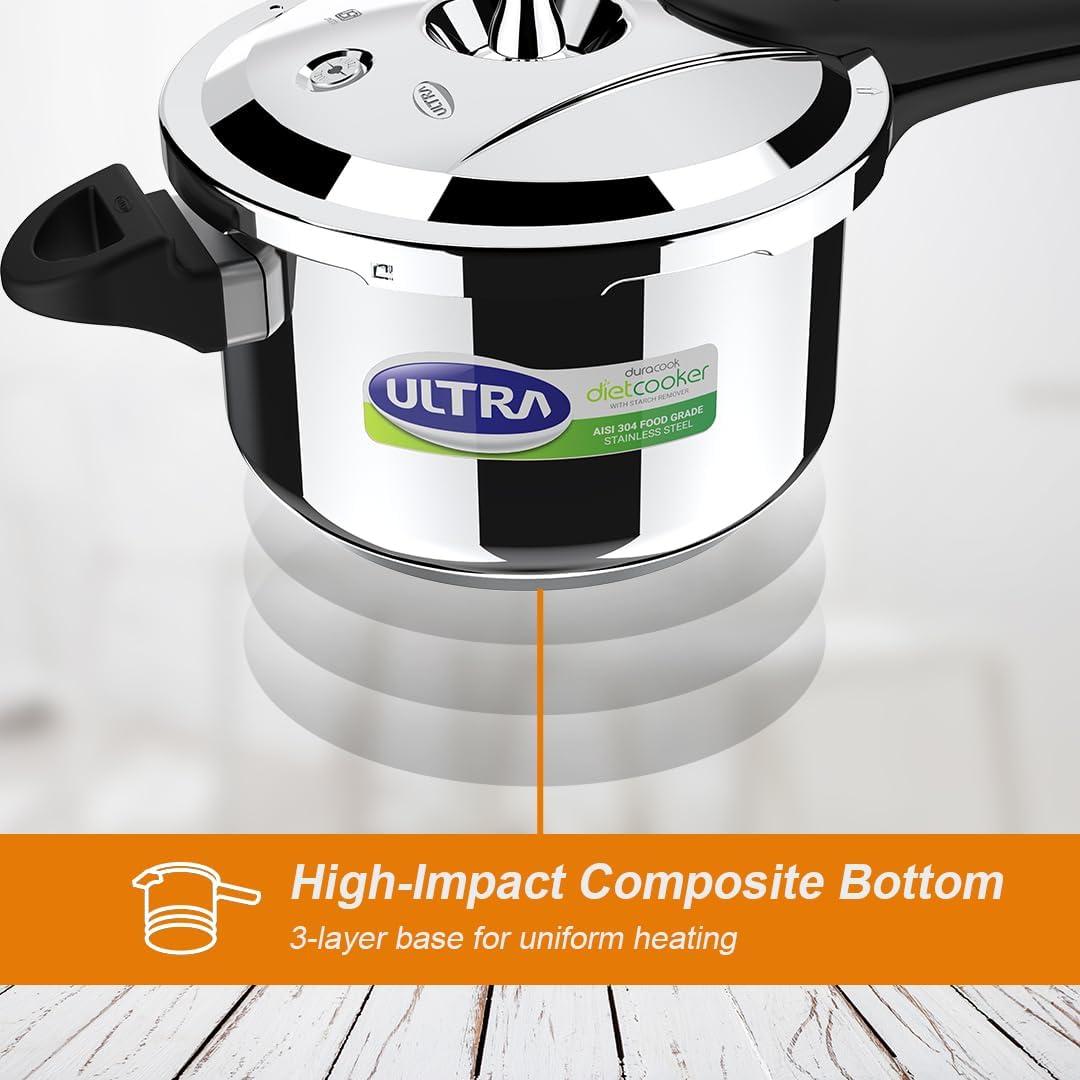 Olla a Presión de Acero Inoxidable 3L Ultra Duracook