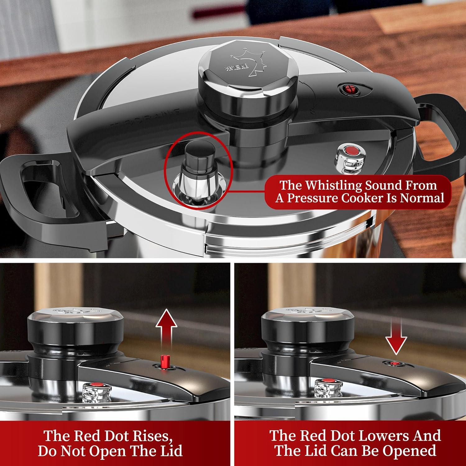 Olla de Presión TIBORANG 6.3L Acero Inoxidable para Estufas