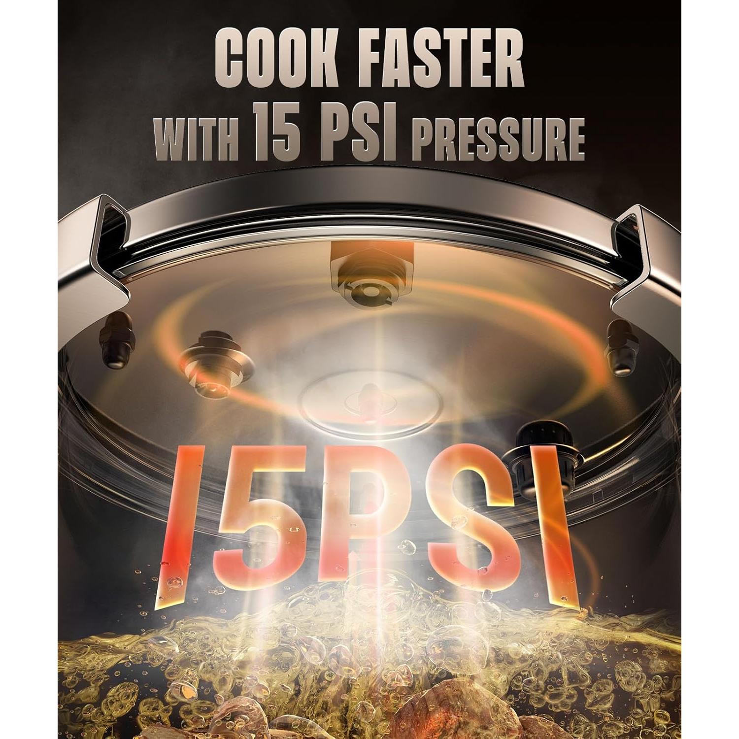 Olla de Presión ZILODE 10 QT Acero Inoxidable 18/8 con Rejilla