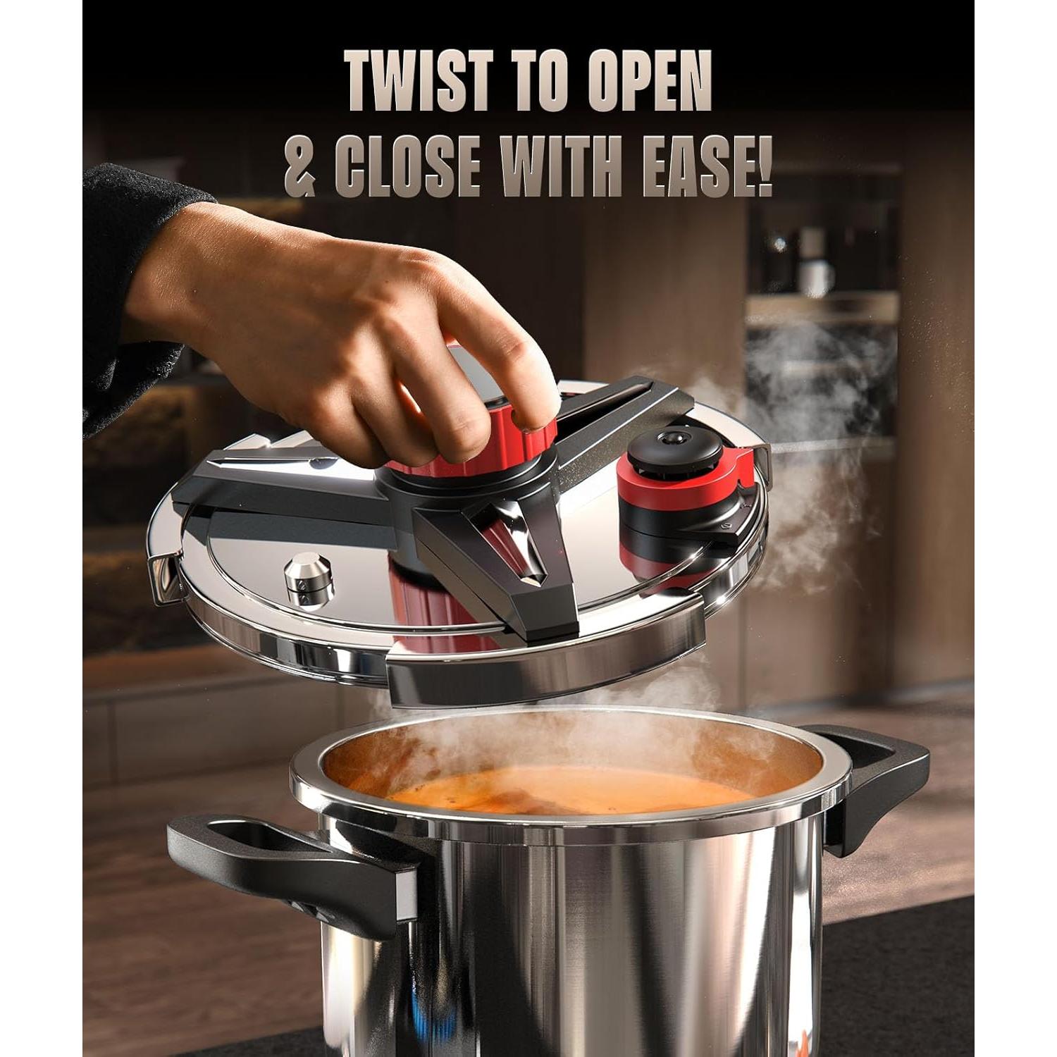 Olla de Presión ZILODE 10 QT Acero Inoxidable 18/8 con Rejilla